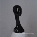 Male featureless updo head mannequin display egg head without face black long neck on sale